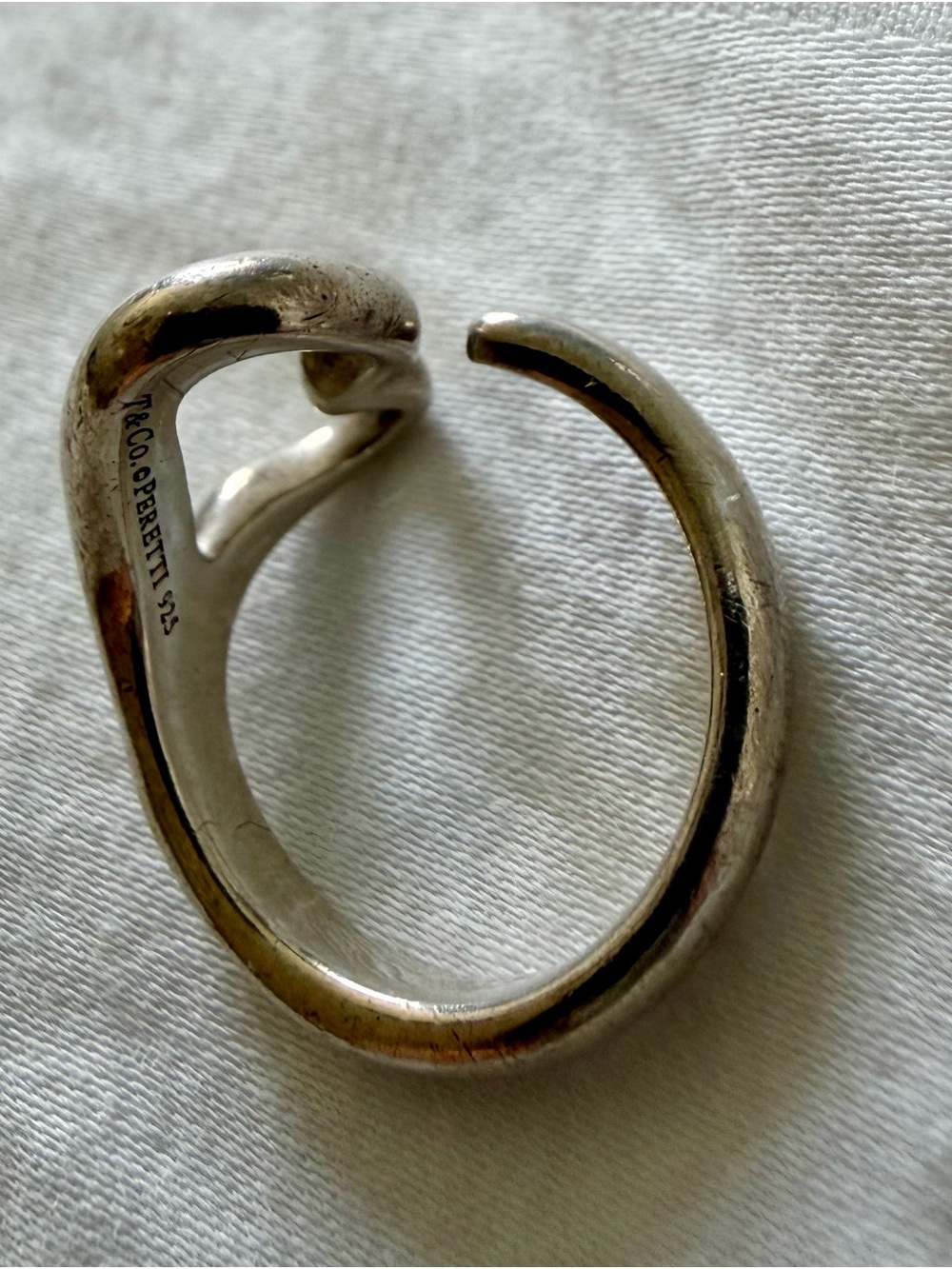 Tiffany & Co. Sterling Silver Peretti OpenHeart Wrap Ring - Silver - Picture 3 of 6
